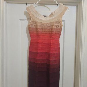 Herve Leger Mahogany Ombre Bandage Dress - Size Small $380